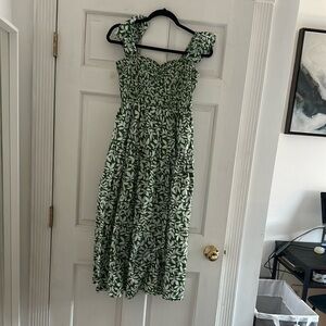Abercrombie Ruffled Strap Smocked Midi Dress